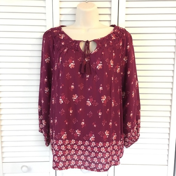 NWOT✨LUCKY BRAND MAGENTA FLORAL TOP NWOT💕FINAL - Picture 2 of 4
